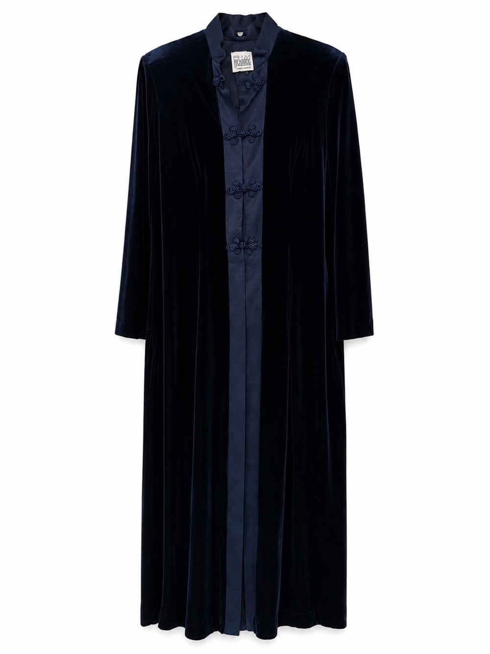 R&M Richards Karen Kwong Velvet Duster Jacket Dress‎ Coat Size 8 USA